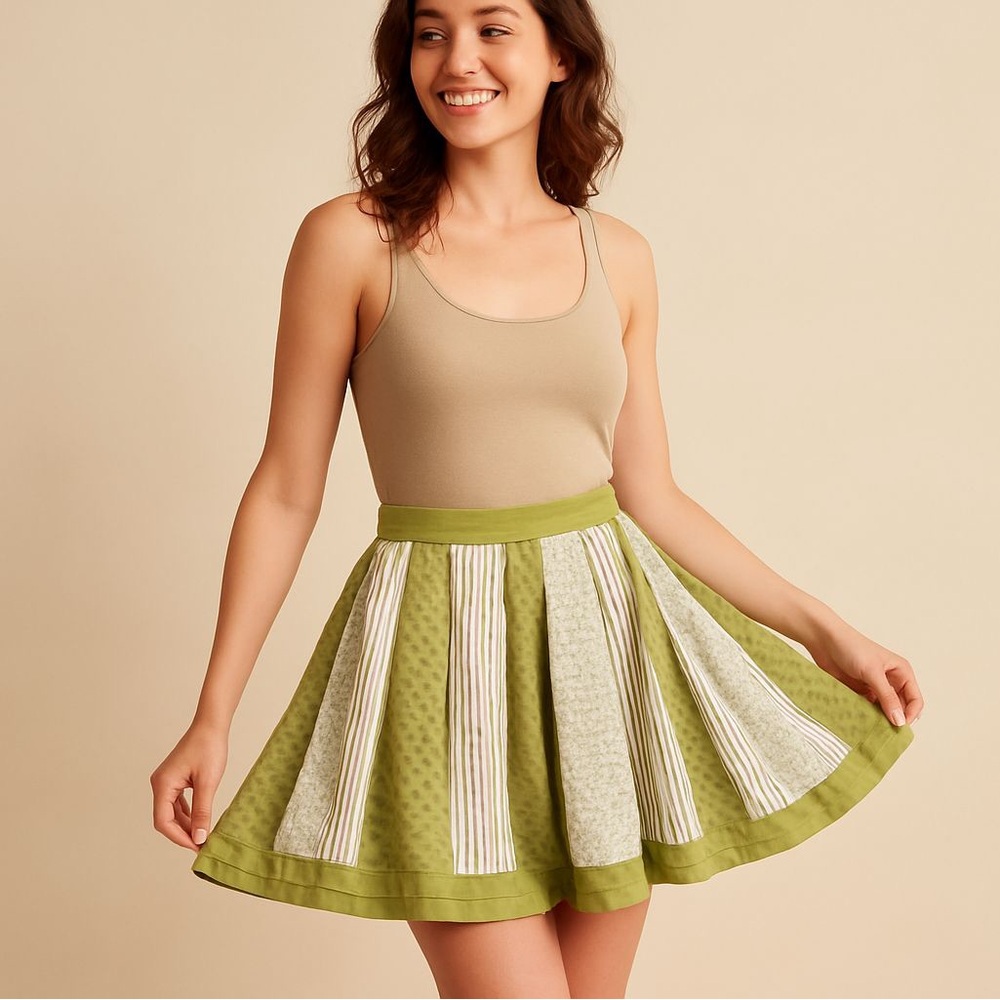 Roxy Colorful Striped & Floral Patterned Skirt - Size 7 - Boho & Casual